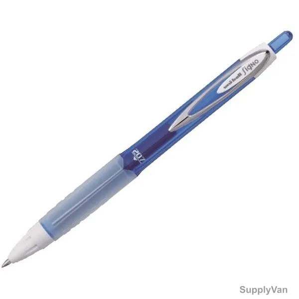 Uni-Ball Retractable Gel Ink Pen, UMN207F-BE, Signo Fancy, 0.7MM Tip, Blue, 12 Pcs/Pack