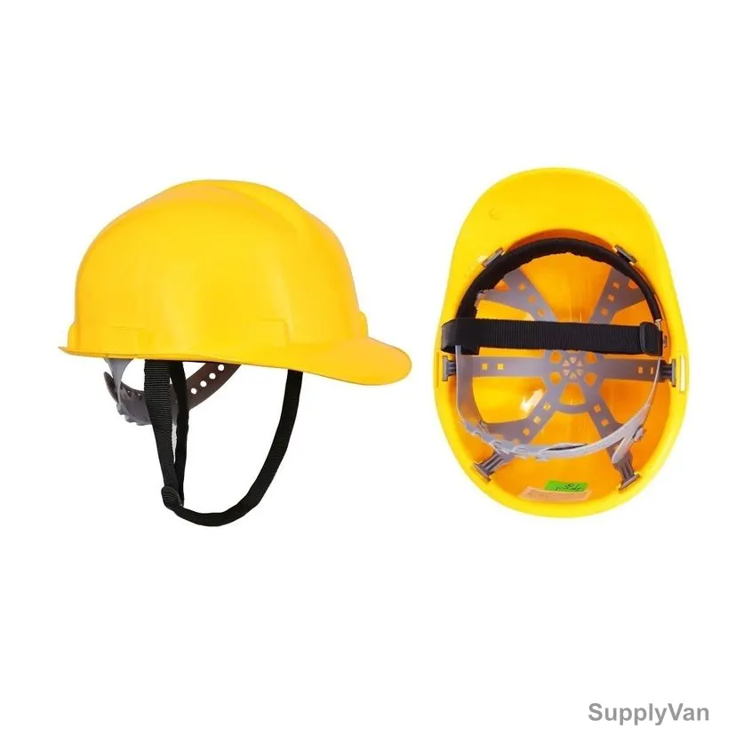 Vaultex Lite Safety Helmet With Chin Strap, LGB, Yellow