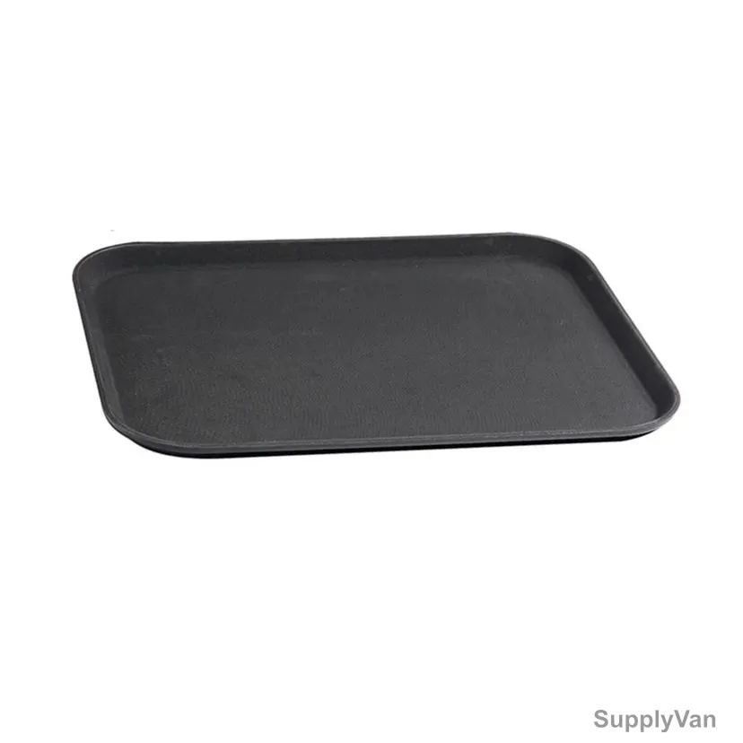 Non Slip Tray With Rubber, Plastic, Rectangular, 40CM Width x 55CM Length, Black