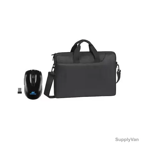 Rivacase Laptop Bag With Wireless Mouse, 8035, Komodo, Polyester, 15.6 Inch, Black — image 1