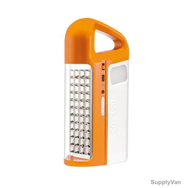 Sonashi Rechargeable 3 Side Emergency Lantern With Solar Panel, SEL-697SP, 4.5Ah, Orange