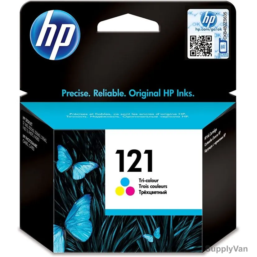 HP Tri-Color Original Ink Cartridge, CC643HE, 121, 6.5ML, 165 Pages, Multicolor — image 1