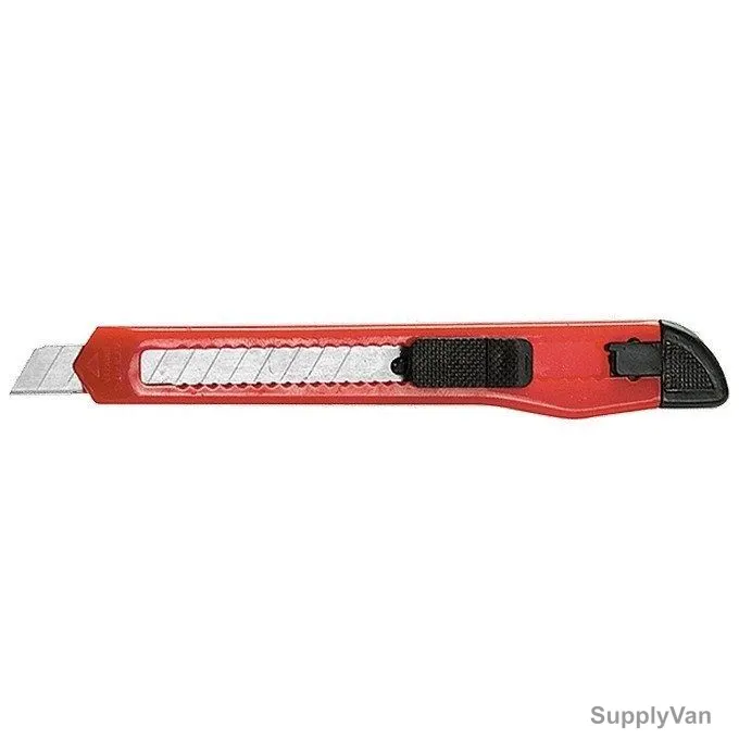 Mtx Retractable Blade Knife, 789119, Stainless Steel, 9MM, Black/Red