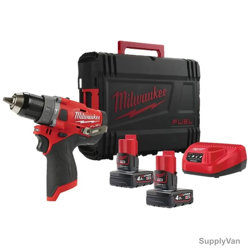 Milwaukee Cordless Percussion Drill, M12FPD-402X, Fuel, 12V, 13MM, 25500 BPM