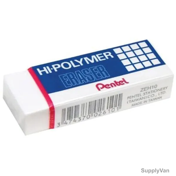 Pentel Eraser, PE-ZEH-05, Hi-Polymer, M, White, 48 Pcs/Pack