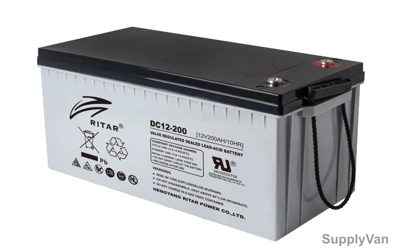 Ritar Energy Storage Battery, DC12-200, 200Ah, 12VDC, 6 Cells