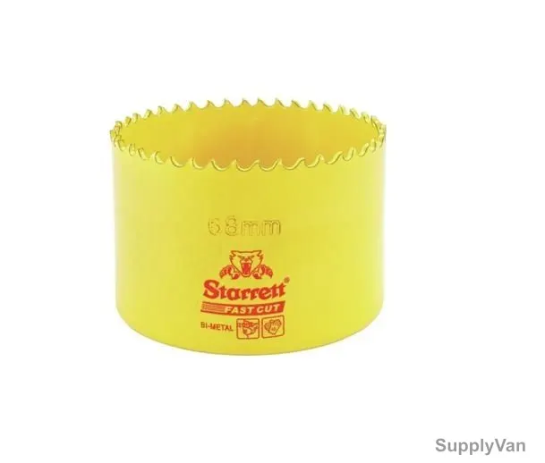 Starrett Hole Saw, FCH068M, High Speed Steel, 68MM, 5.5 TPI, Yellow