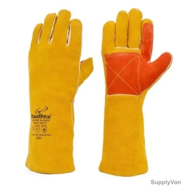 Vaultex Welding Gloves, DDL, Free Size, Yellow, PK12