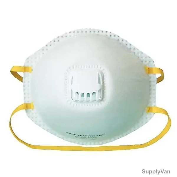 Makrite Disposable Cone Respiratory Mask With Exhalation Valve, MKN95-910V, Comfort Series, Polypropylene, White, 10 Pcs/Pack — image 1