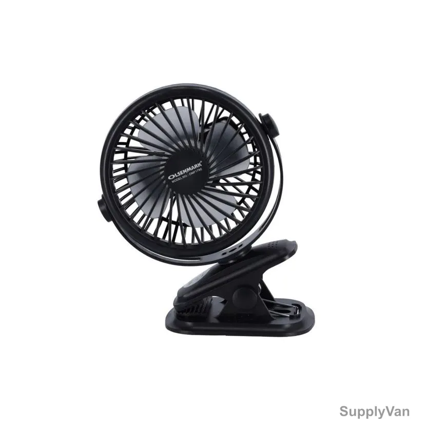 Olsenmark Rechargeable Mini Clip Fan, OMF1790, 3.7V, 1200mAh, Black — image 1