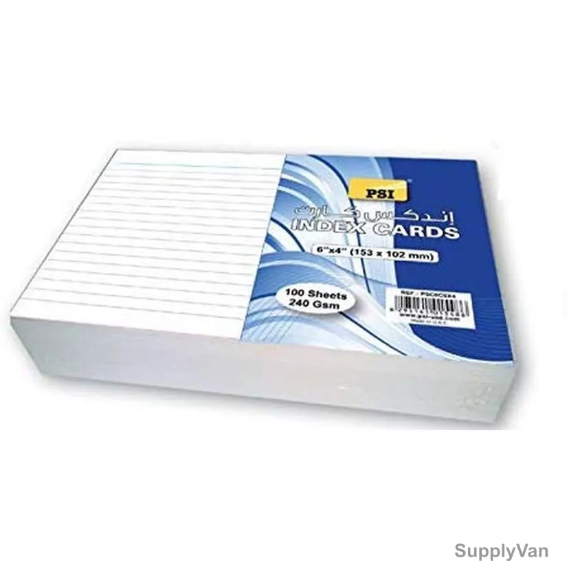 PSI Index Card, PSCIIC6X4, 240 Gsm, 100 Sheets, 6 x 4 Inch, White