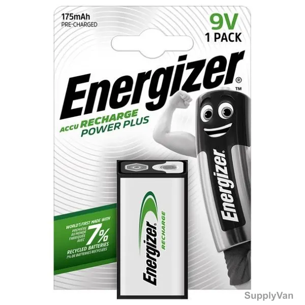 Energizer Power Plus Rechargeable Battery, 6HR61, NiMH, 9V, 175mAh — image 1