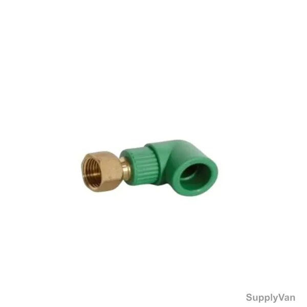 Raktherm Elbow, E6N-201-2, PPR, 20MM Dia, 1/2 Inch FNPT, Green/Gold, 10 Pcs/Pack