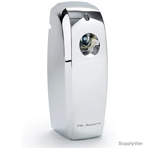 P and L Systems Washroom Aerosol Dispenser, LCD Display, Silver