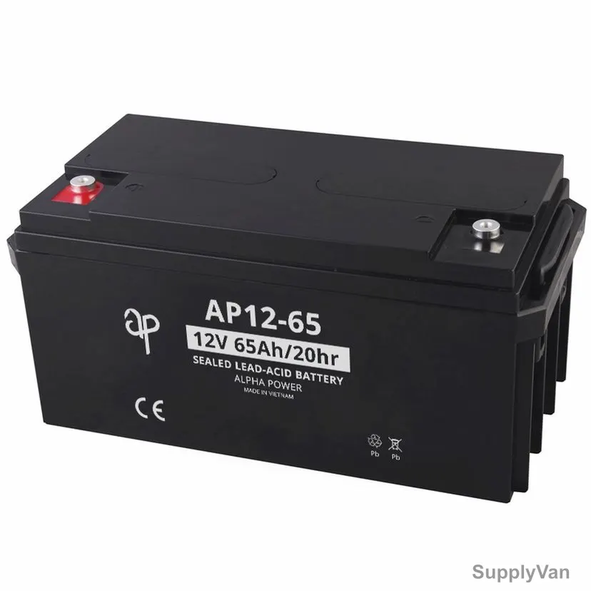 Alpha Power VRLA AGM Battery, AP12-65, 12V, 65Ah