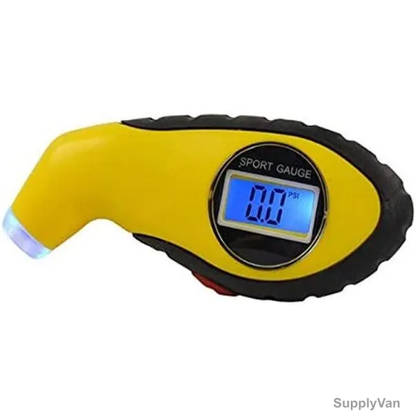 Digital Tire Pressure Gauge With LED Light, 11 x 5CM, 0-150 PSI, Yellow — image 1