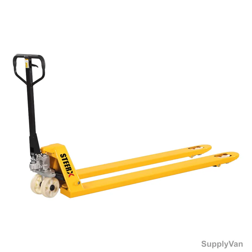 Steerx Super Long Hand Pallet Truck, SMPT20-2000, 550MM Fork Width x 2000MM Fork Length, 2000 Kg Weight Capacity — image 1