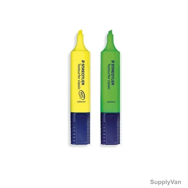 Staedtler Textsurfer Classic Highlighter, ST-364-0105BK2DA, 1.0-5.0MM Tip Size, Yellow/Green, 2 Pcs/Pack