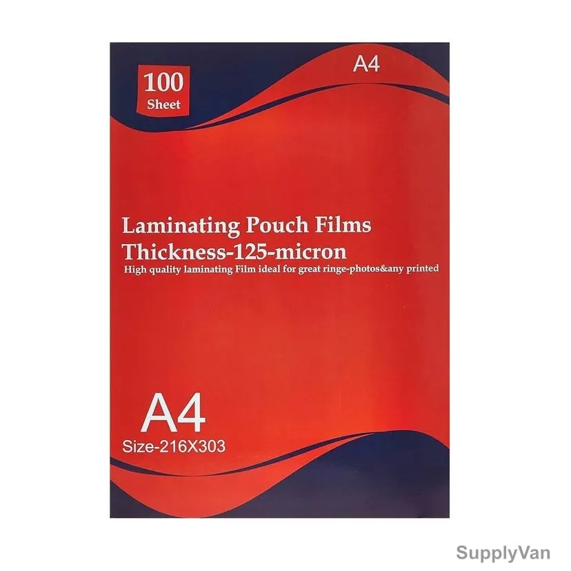 Deluxe Laminating Sheet, 8009-12, A4, 125 Micron, 216MM Width x 303MM Length, 100 Pcs/Pack