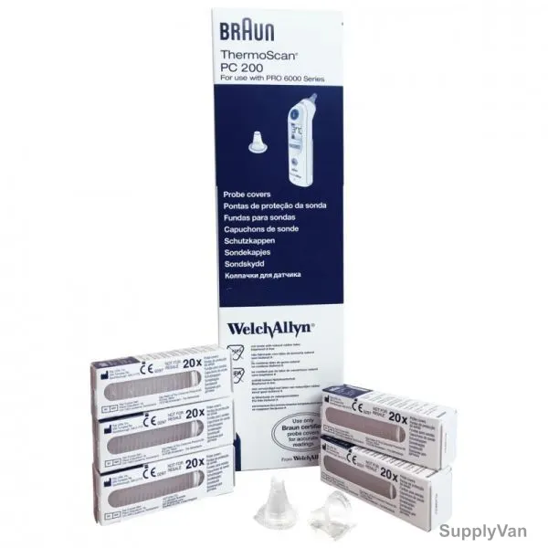 Braun ThermoScan Probe Cover, PC200, Clear, 800 Pcs/Pack