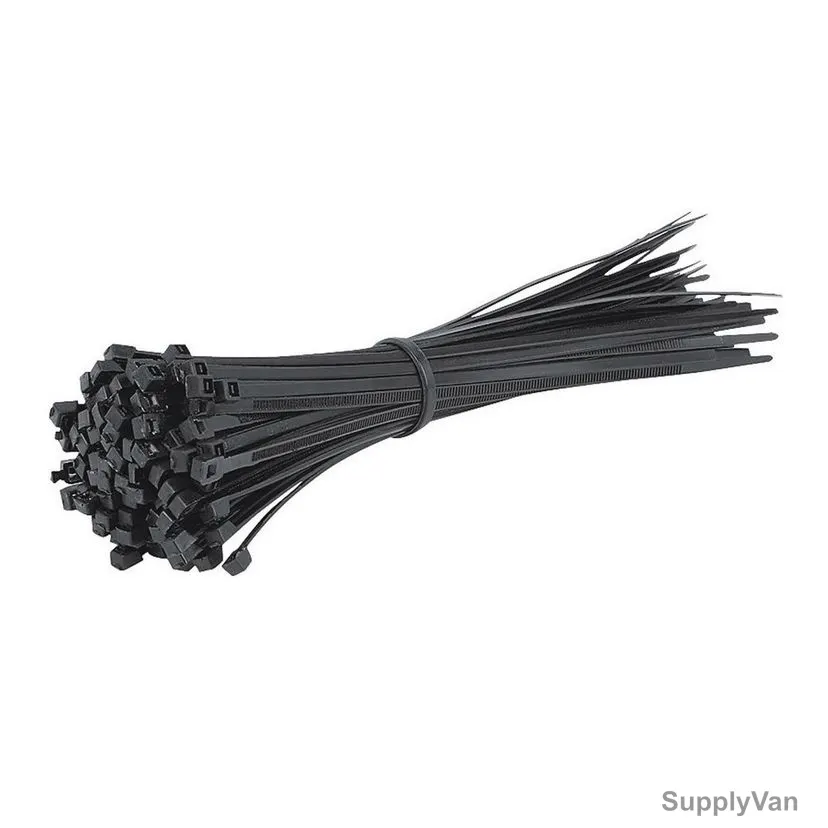 Cable Tie, Nylon, 2.5MM Width x 100MM Length, Black, 100 Pcs/Pack