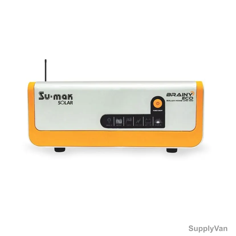 Su-Mak Solar Solar Inverter, 1600VA-24V, Brainy Eco, White and Yellow