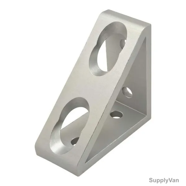 Extrusion Wide Gusseted Inside Corner Bracket, Aluminium