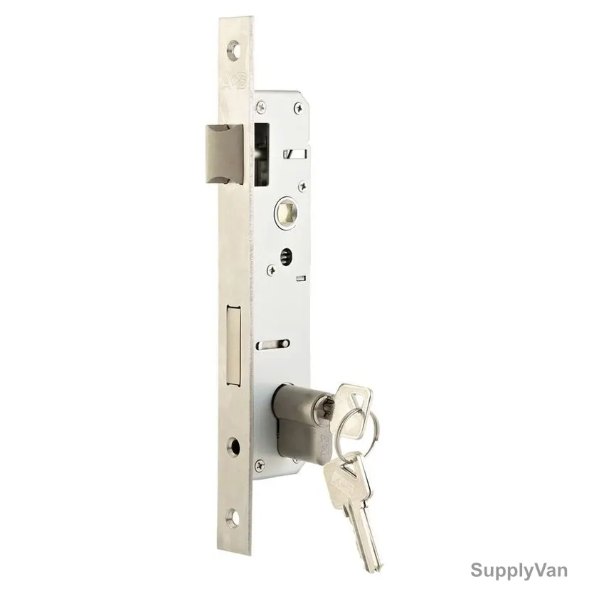 ACS Door Lock Body With Both Side Key Cylinder, 258560CYL-LXL, Stainless Steel, Silver