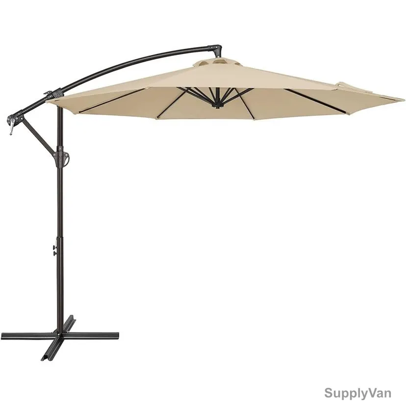 Yulan Outdoor Cantilever Garden Parasol, Polyester, Round, 3 Mtrs Dia, Brown — image 1