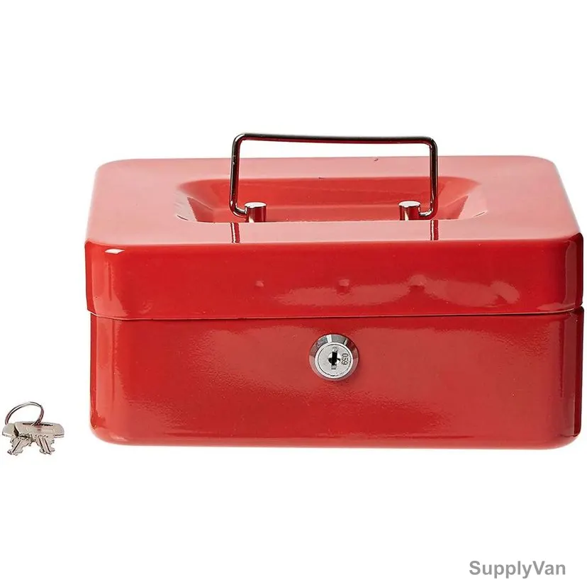 Cash Box, Metal, 90 x 180MM, Red