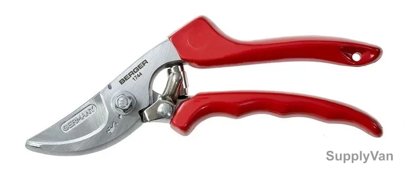 Berger Pruning Shear, 1744, Red Handle, Feather, PK3