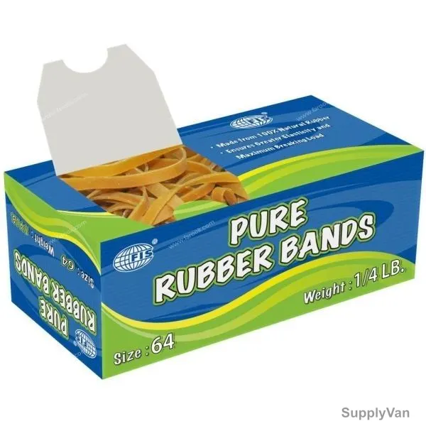 FIS Pure Rubber Band, FSRB64, 64 Size, Brown