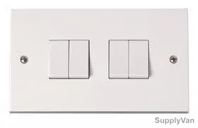 Tenby Light Switch, 7742, 4 Gang, 2 Way, 10A, 250VAC