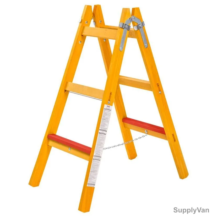 Beorol Wooden Ladder, DME2X3, 2 Sides, 3 Steps, 0.9 Mtrs, 220 Kg Weight Capacity