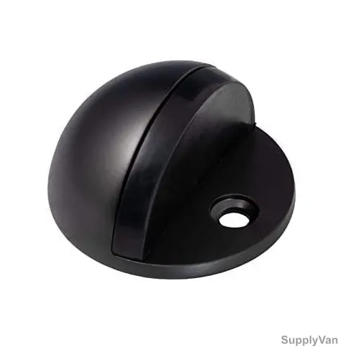 Robustline Half Round Door Stopper With Rubber Bumper, Stainless Steel, Matt Black — image 1