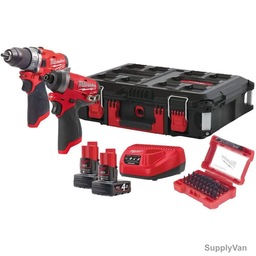 Milwaukee Cordless Tool Set, M12FPP2A-402P, Fuel, 12V — image 1