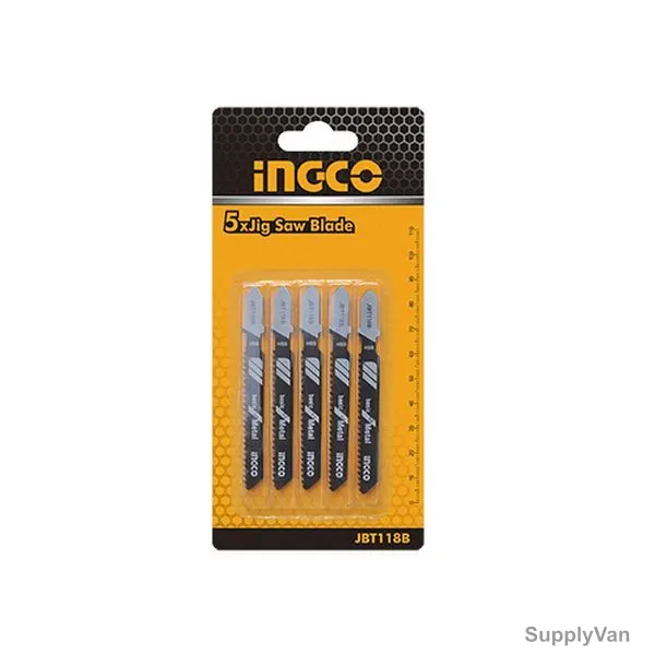 Ingco Jigsaw Blade For Metal, JBT118B, HSS, 50MM Length, 5 Pcs/Pack