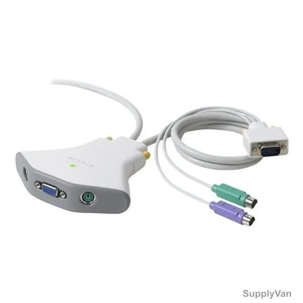 Belkin KVM Switch, F1DK102Pea, 2 Ports, White