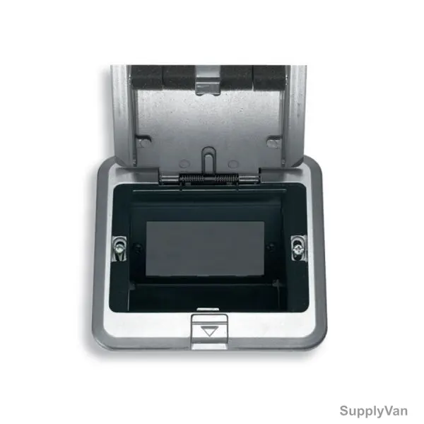 Panasonic 2 Gang Floor Outlet Box, DUF1200LT-1, Aluminium, Silver