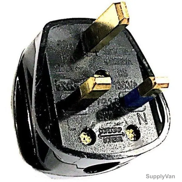 RR 3 Pin Fused Plug, 13A, Black