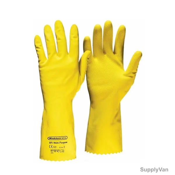 Rubberex Multipurpose Gloves, RF 1, Natural Rubber, M, Yellow — image 1