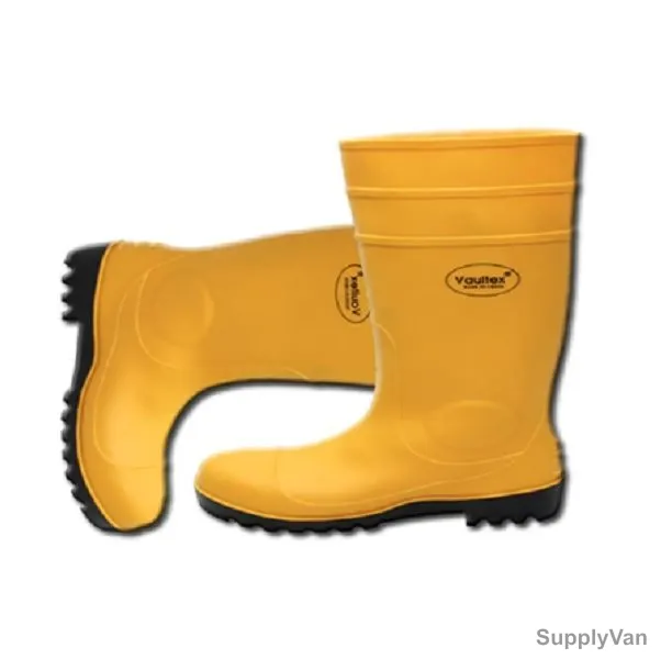 Vaultex Steel Toe Gumboots, RBY, Size38, Yellow, Mid Calf