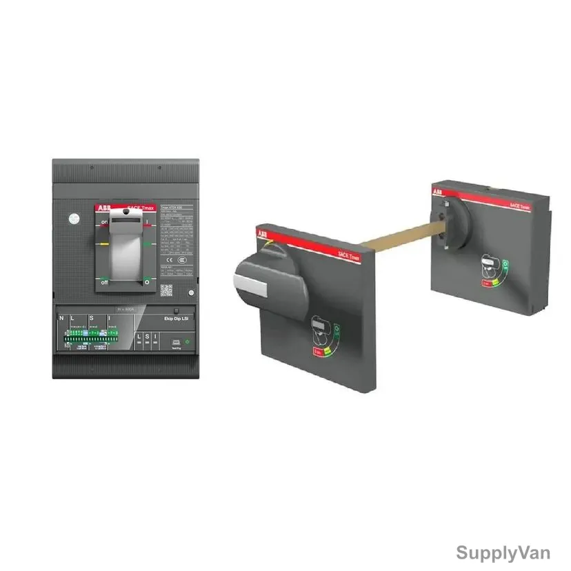 Abb Moulded Case Circuit Breaker With Rotary Handle Operating Mechanism, 1SDA100425R1+1SDA104843R1