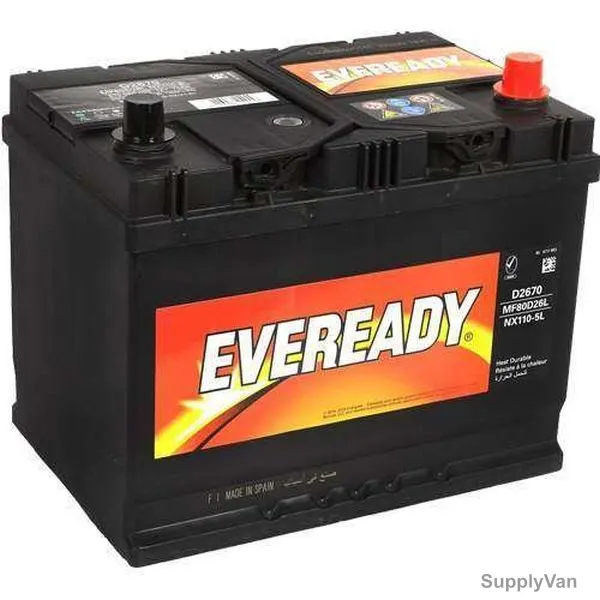 Eveready AGM Car Battery, 570901, 12V, 70Ah, 760A