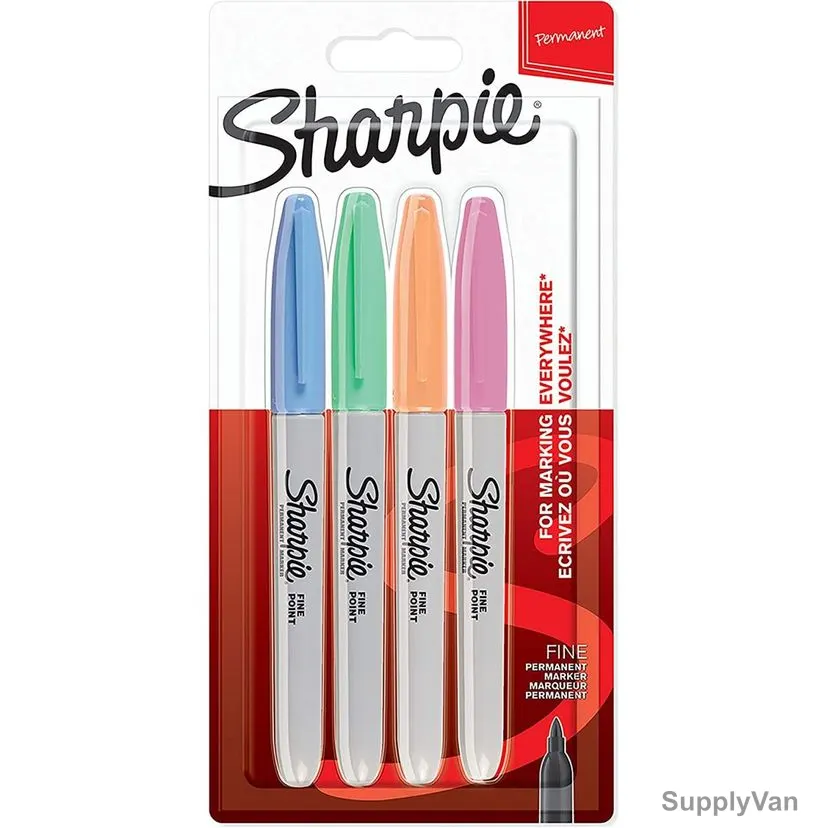 Sharpie Pastel Permanent Marker, SP-2065402, 0.9MM Tip Size, Assorted Colors, 4 Pcs/Set — image 1