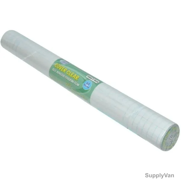 FIS Self Adhesive Covering Film, FSCC451060N, 60 GSM, 45CM x 10 Yard, Clear