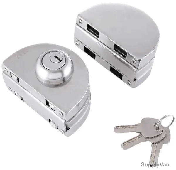 Dorfit Center Glass Door Lock, DT010, SS, Polished