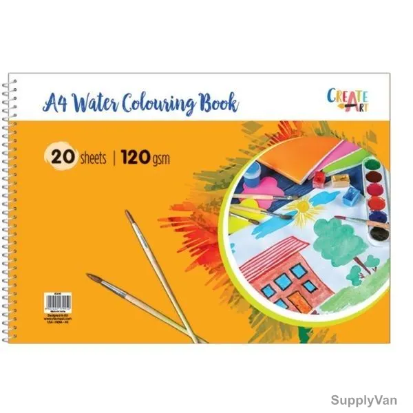 Navneet Spiral Watercolor Book, NAV85840, A4, 40 Pages, 120 GSM, 20 Sheets, Orange — image 1