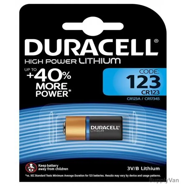 Duracell Lithium Battery, CR-123-A, 1470mAh, 3V