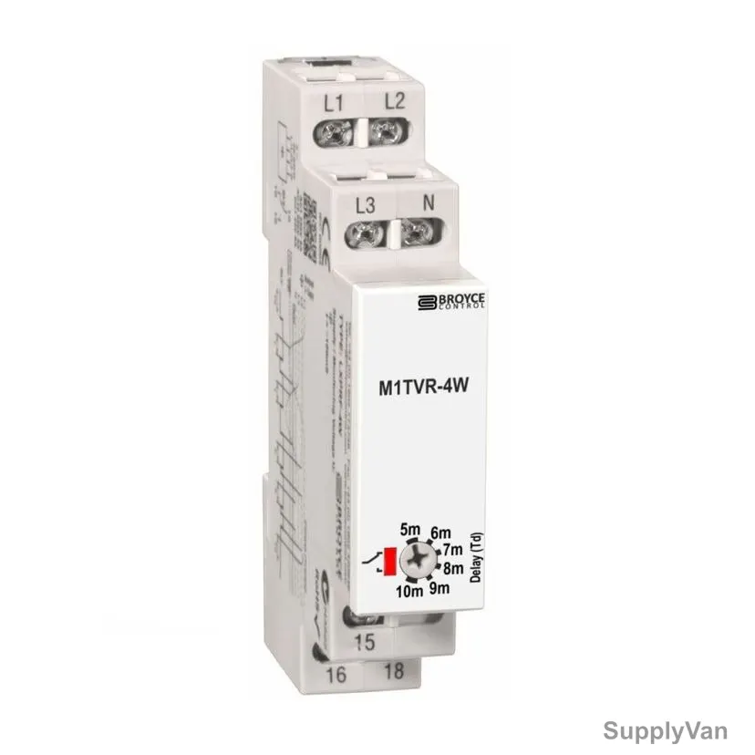 Broyce Control Timed Under Voltage Monitoring Relay, M1TVR-4W, 230-400VAC, IP20, 3 Phase, 6A